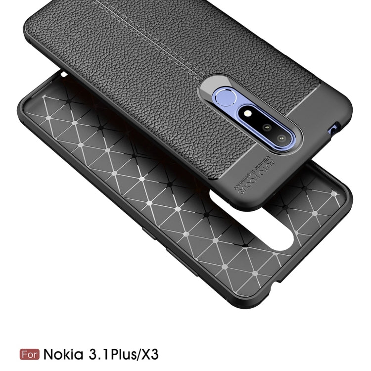 Litchi Texture TPU Shockproof Case for Nokia 3.1Plus / X3