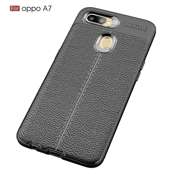 Litchi Texture TPU Shockproof Case for OPPO A7