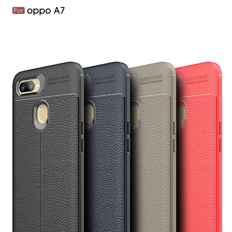 Litchi Texture TPU Shockproof Case for OPPO A7