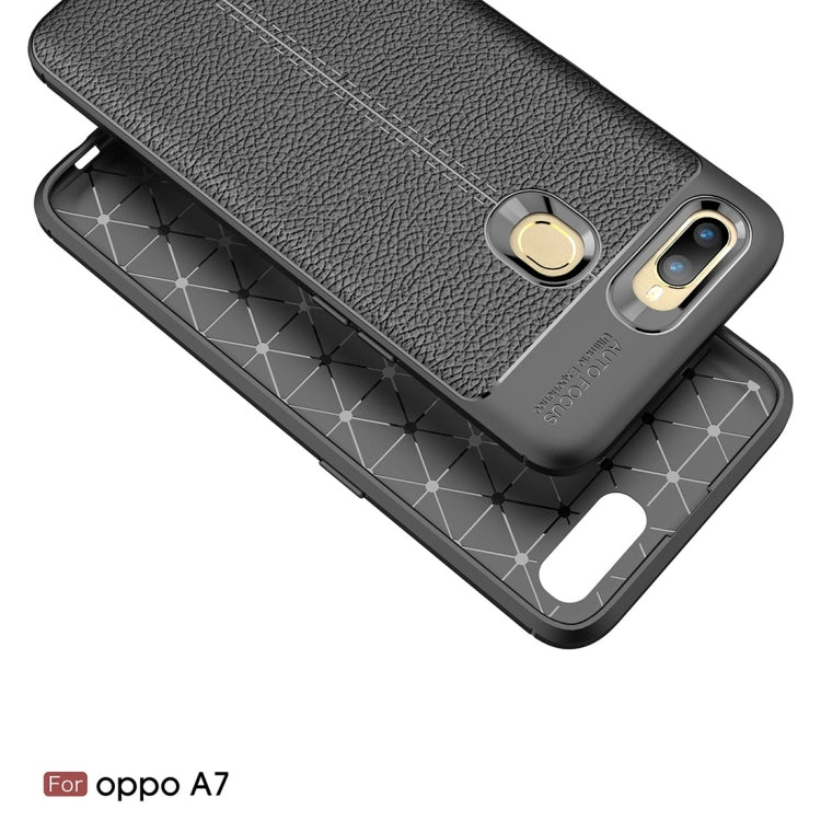 Litchi Texture TPU Shockproof Case for OPPO A7