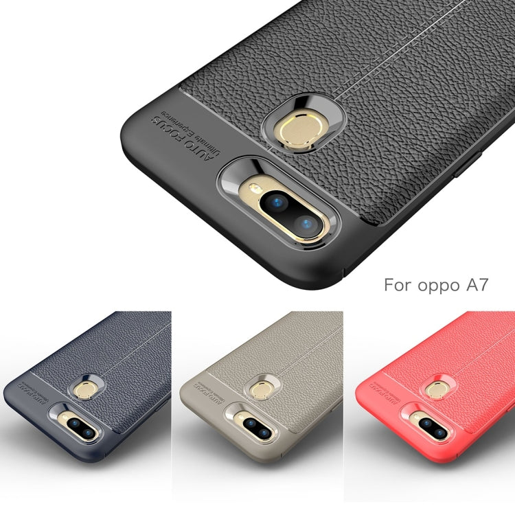 Litchi Texture TPU Shockproof Case for OPPO A7