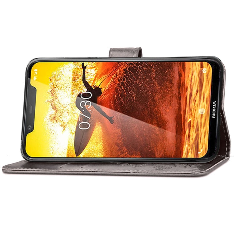For Nokia 8.1 (Nokia X7) Pressed Flowers Horizontal Flip Leather Case With Magnetic Buckle & Holder & Card Slots & Wallet