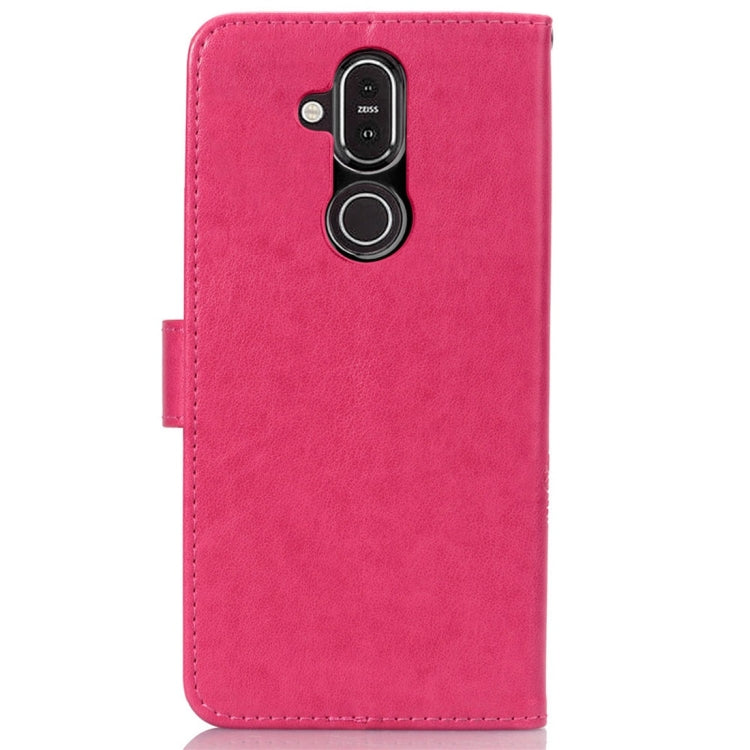For Nokia 8.1 (Nokia X7) Pressed Flowers Horizontal Flip Leather Case With Magnetic Buckle & Holder & Card Slots & Wallet