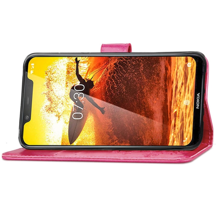 For Nokia 8.1 (Nokia X7) Pressed Flowers Horizontal Flip Leather Case With Magnetic Buckle & Holder & Card Slots & Wallet