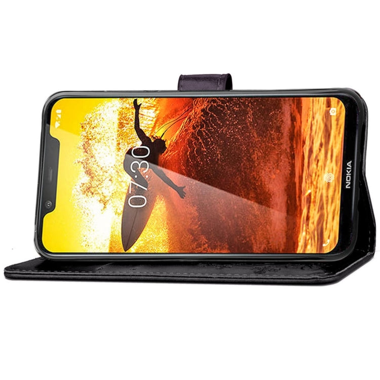 For Nokia 8.1 (Nokia X7) Pressed Flowers Horizontal Flip Leather Case With Magnetic Buckle & Holder & Card Slots & Wallet