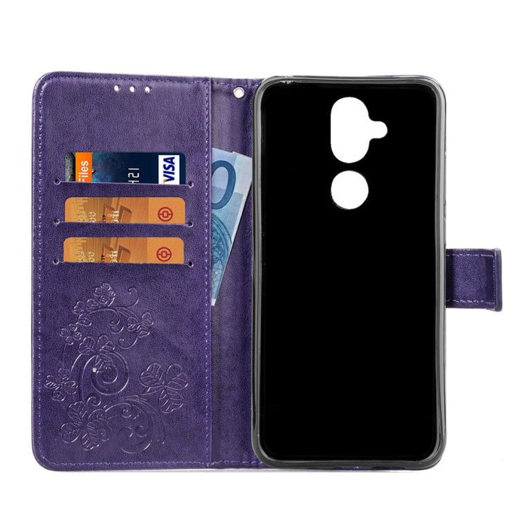 For Nokia 8.1 (Nokia X7) Pressed Flowers Horizontal Flip Leather Case With Magnetic Buckle & Holder & Card Slots & Wallet