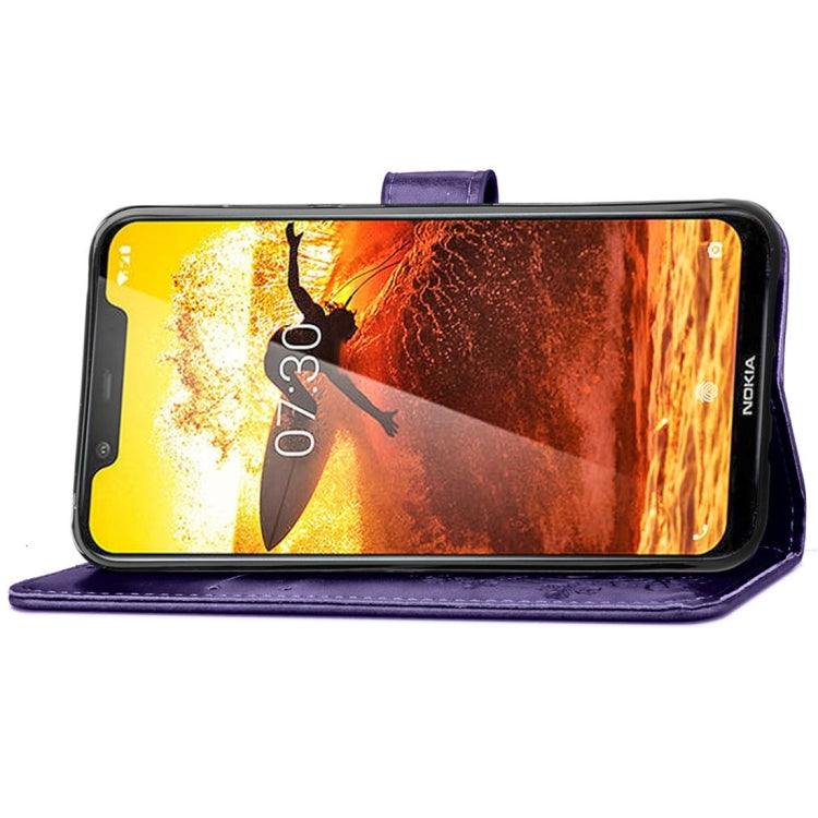 For Nokia 8.1 (Nokia X7) Pressed Flowers Horizontal Flip Leather Case With Magnetic Buckle & Holder & Card Slots & Wallet