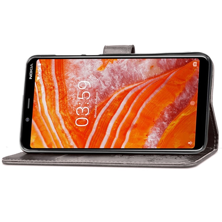 For Nokia 3.1 Plus Pressed Flowers Horizontal Flip Leather Case With Magnetic Buckle & Holder & Card Slots & Wallet