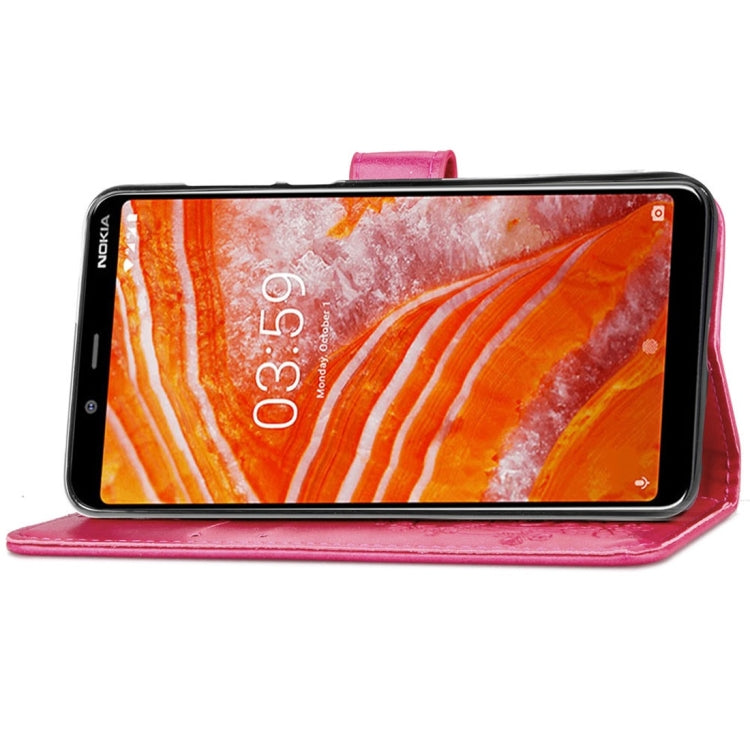 For Nokia 3.1 Plus Pressed Flowers Horizontal Flip Leather Case With Magnetic Buckle & Holder & Card Slots & Wallet