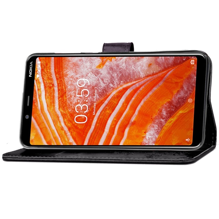 For Nokia 3.1 Plus Pressed Flowers Horizontal Flip Leather Case With Magnetic Buckle & Holder & Card Slots & Wallet