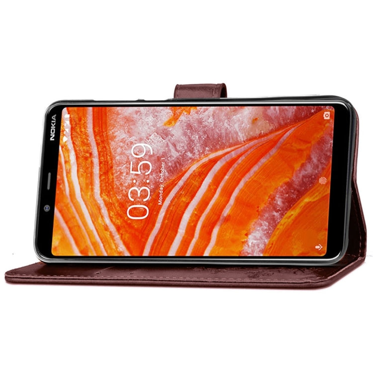 For Nokia 3.1 Plus Pressed Flowers Horizontal Flip Leather Case With Magnetic Buckle & Holder & Card Slots & Wallet