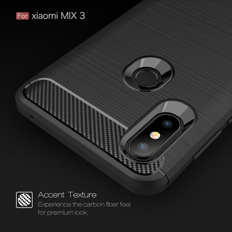 Carbon Fiber Texture TPU Shockproof Case For Xiaomi Mix 3