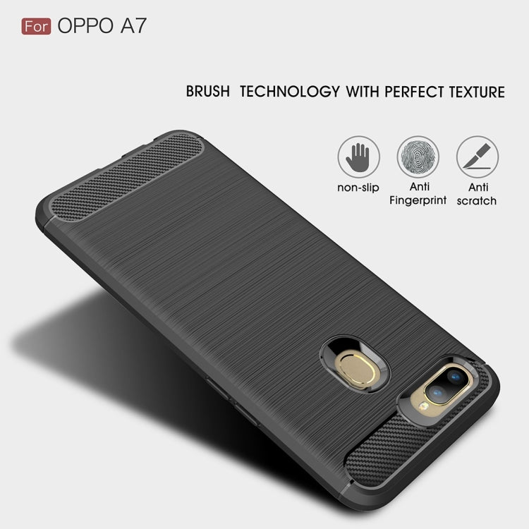 Carbon Fiber Texture TPU Shockproof Case For OPPO A7