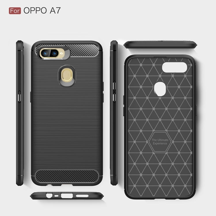 Carbon Fiber Texture TPU Shockproof Case For OPPO A7
