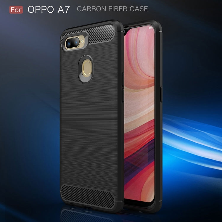 Carbon Fiber Texture TPU Shockproof Case For OPPO A7