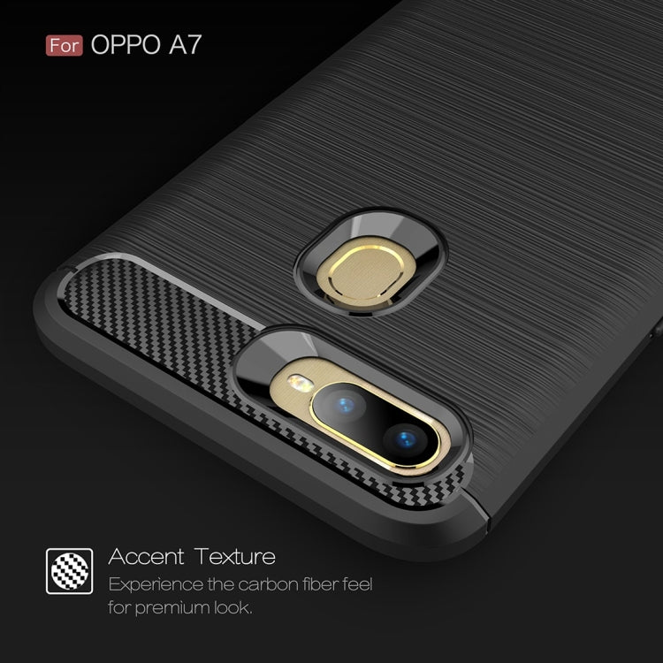 Carbon Fiber Texture TPU Shockproof Case For OPPO A7