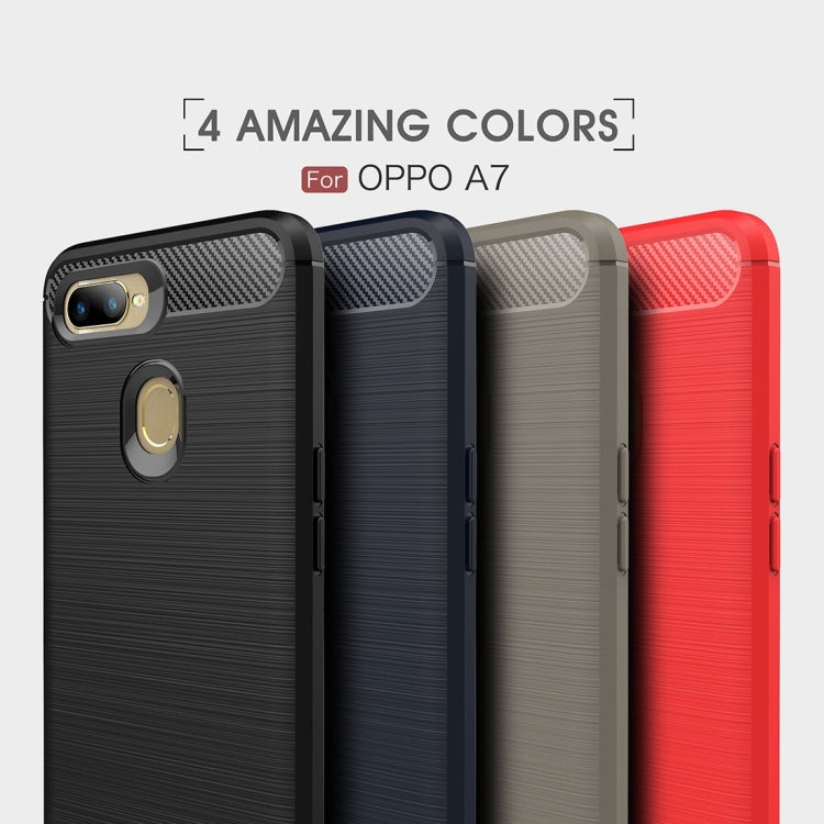 Carbon Fiber Texture TPU Shockproof Case For OPPO A7