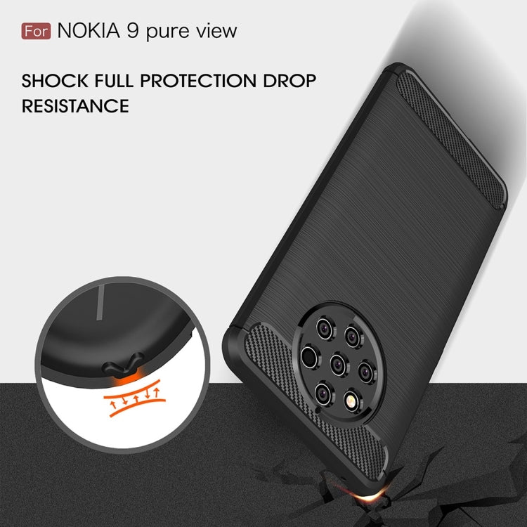 Carbon Fiber Texture TPU Shockproof Case For Nokia 9 Pure View