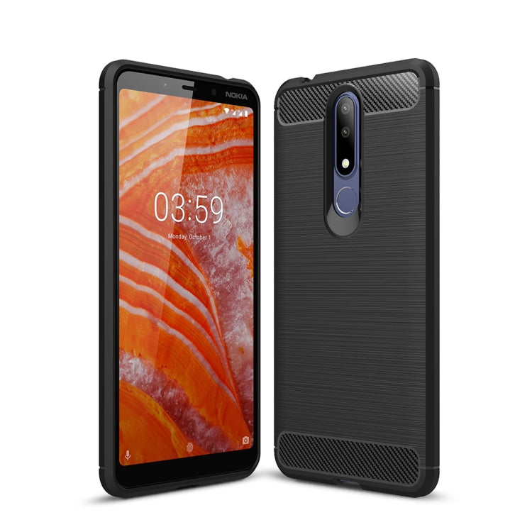 Carbon Fiber Texture TPU Shockproof Case For Nokia 3.1Plus / X3