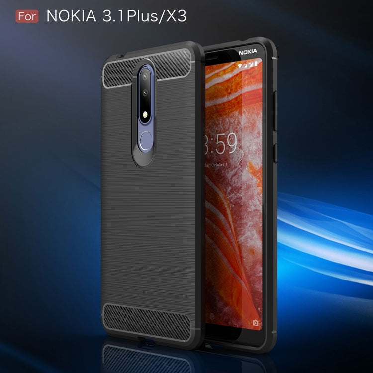 Carbon Fiber Texture TPU Shockproof Case For Nokia 3.1Plus / X3