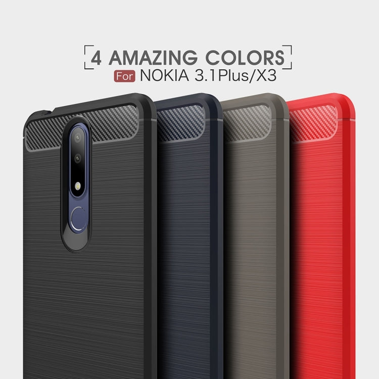 Carbon Fiber Texture TPU Shockproof Case For Nokia 3.1Plus / X3