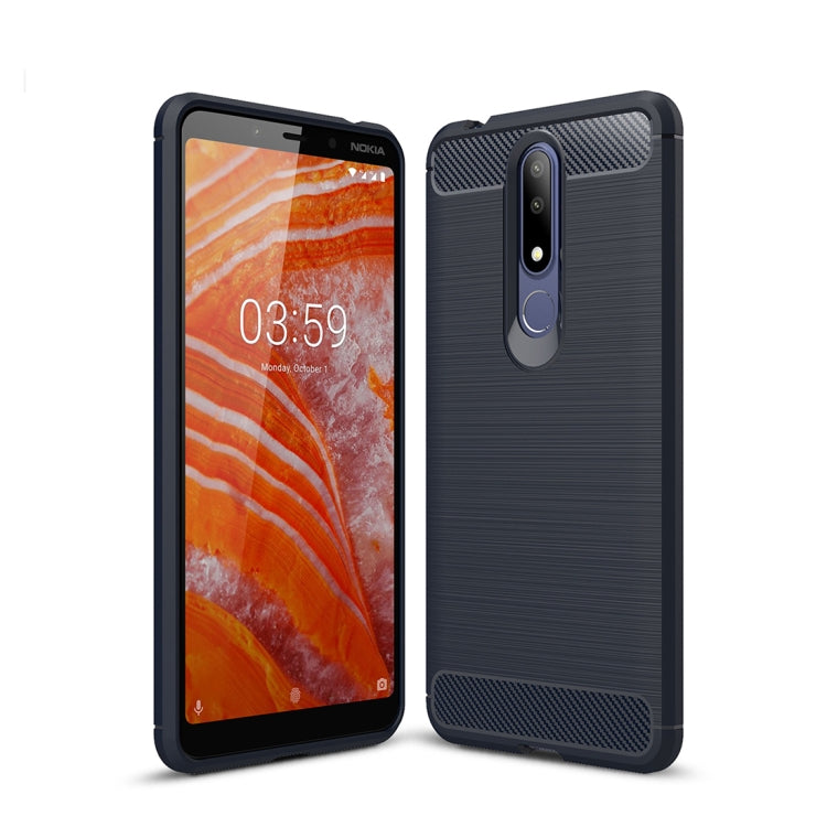 Carbon Fiber Texture TPU Shockproof Case For Nokia 3.1Plus / X3