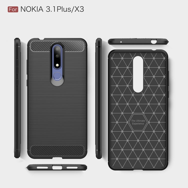 Carbon Fiber Texture TPU Shockproof Case For Nokia 3.1Plus / X3