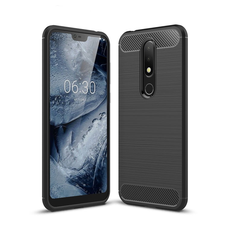 Carbon Fiber Texture TPU Shockproof Case For Nokia 6.1Plus / X6