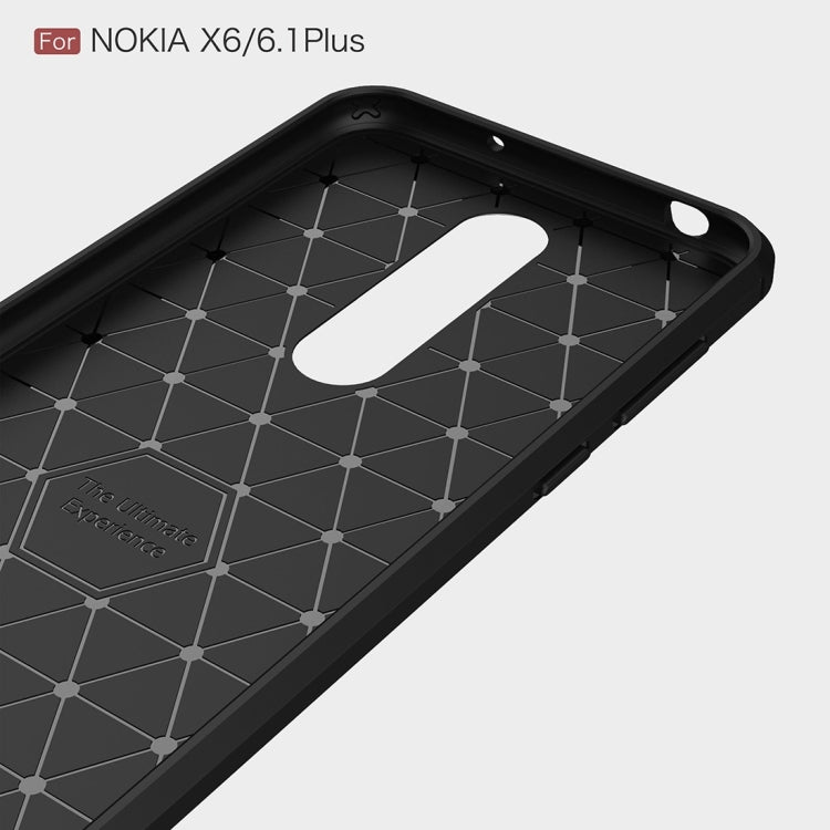 Carbon Fiber Texture TPU Shockproof Case For Nokia 6.1Plus / X6