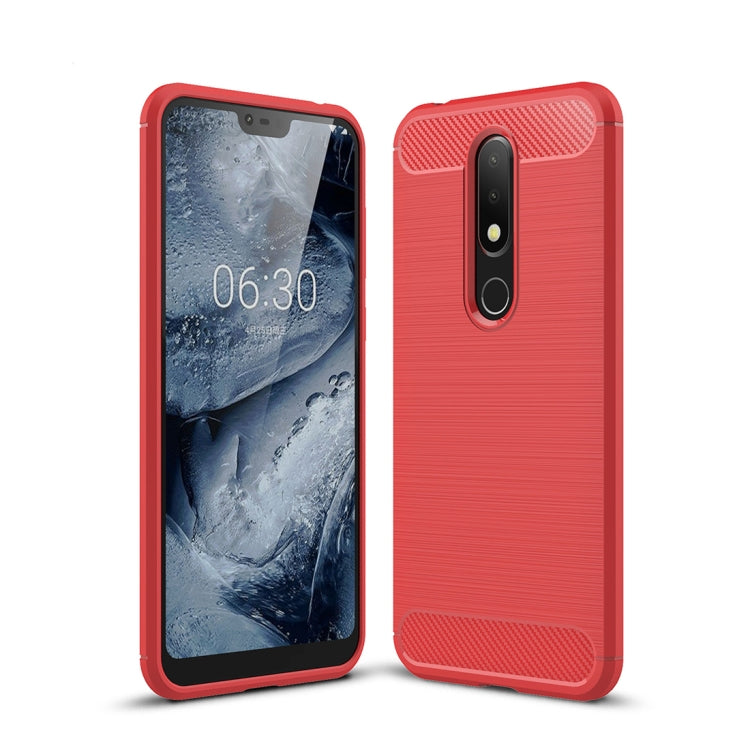 Carbon Fiber Texture TPU Shockproof Case For Nokia 6.1Plus / X6