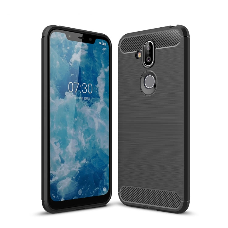 Carbon Fiber Texture TPU Shockproof Case For Nokia 7.1Plus / X7 / 8.1