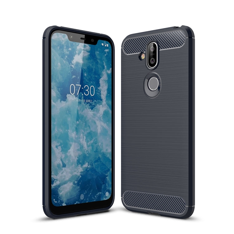 Carbon Fiber Texture TPU Shockproof Case For Nokia 7.1Plus / X7 / 8.1
