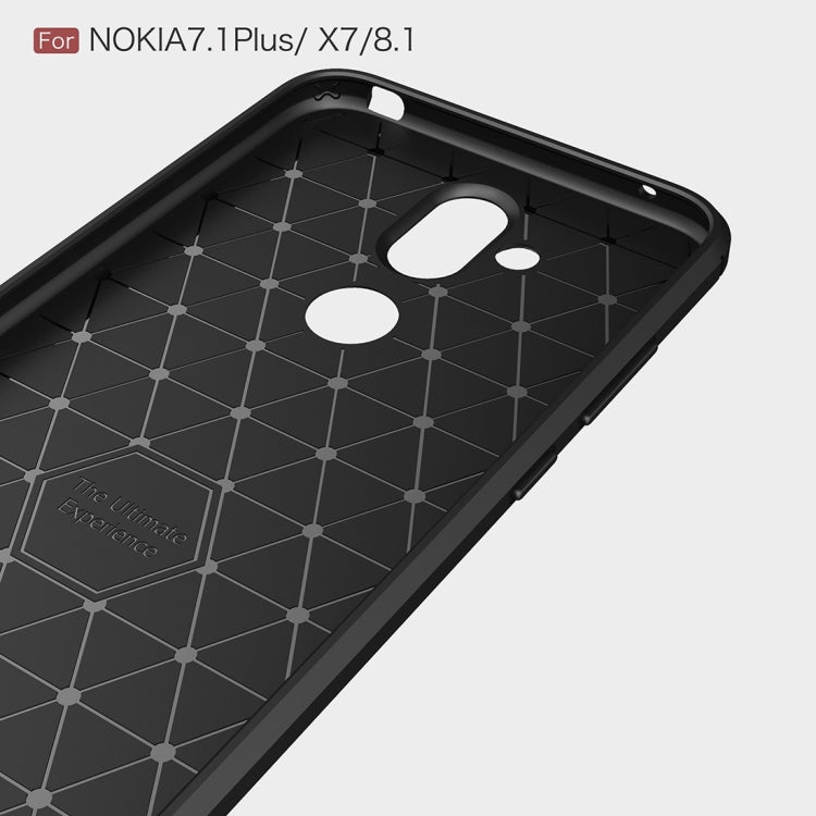 Carbon Fiber Texture TPU Shockproof Case For Nokia 7.1Plus / X7 / 8.1