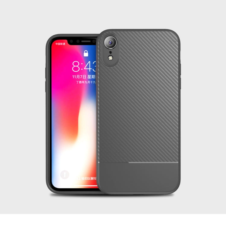 For iPhone XR Lewei Carbon Fiber Texture TPU Case