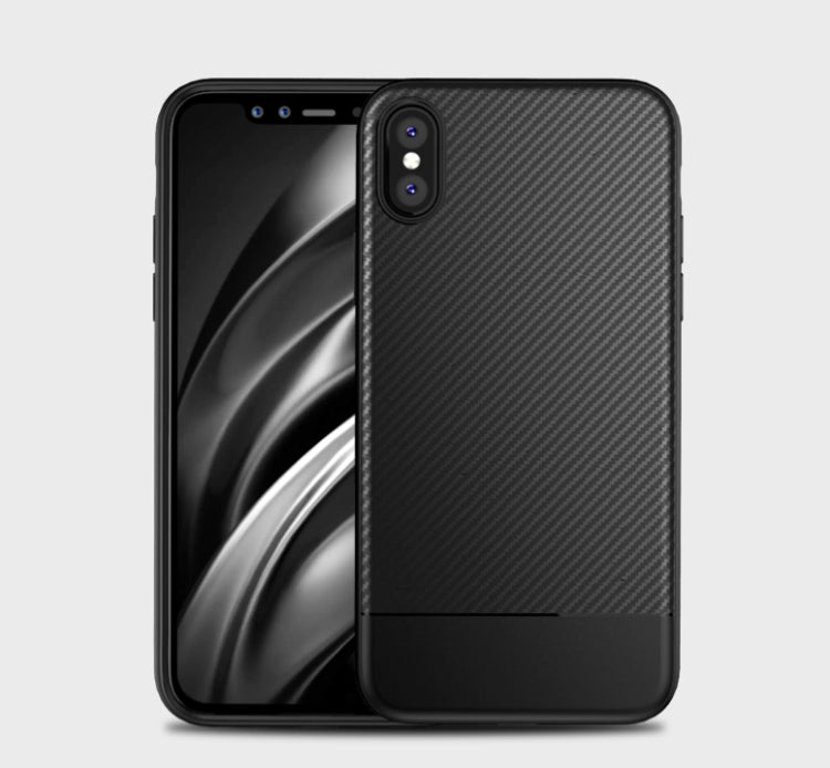 For iPhone XS Max Lewei Carbon Fiber Texture TPU Case