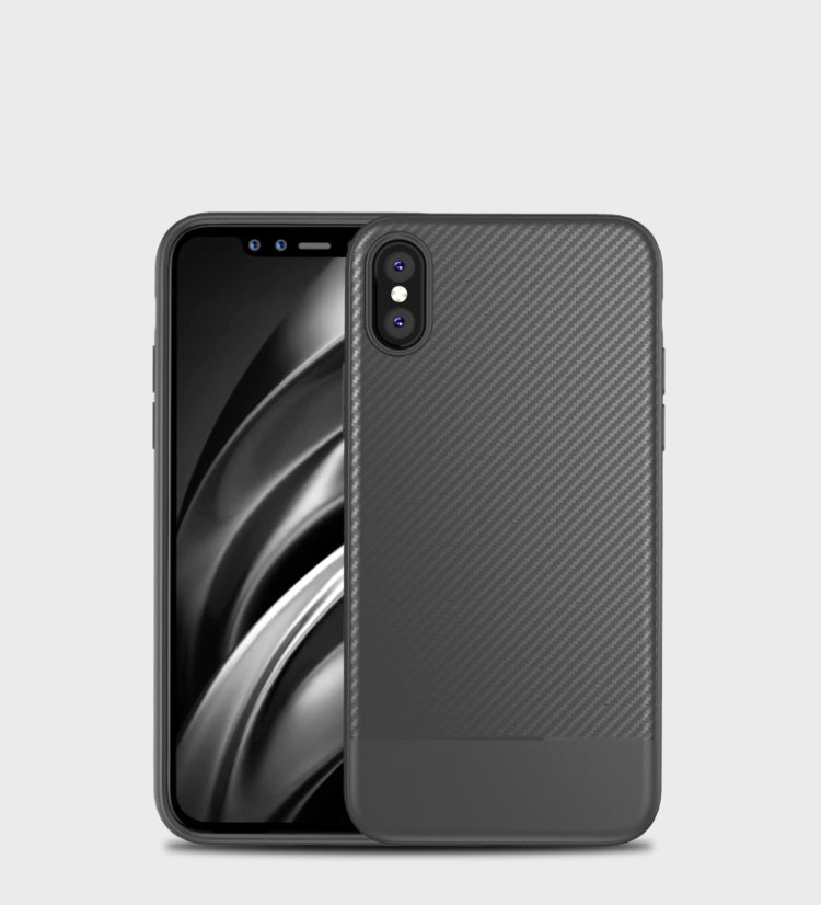 For iPhone XS Max Lewei Carbon Fiber Texture TPU Case