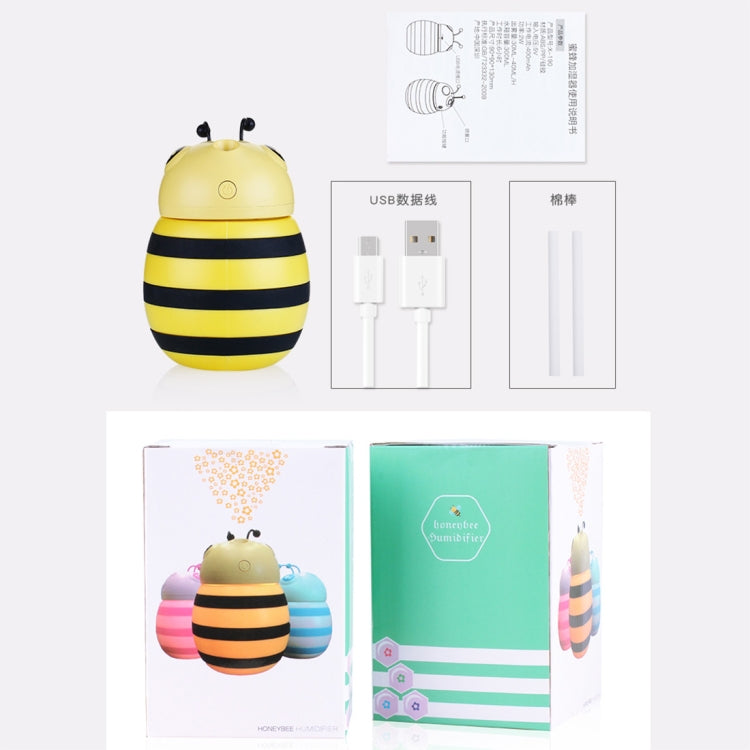 Bee Shape Silicone Portable Mute Desktop Air Humidifier with Night Light, Capacity: 300ml, DC 5V