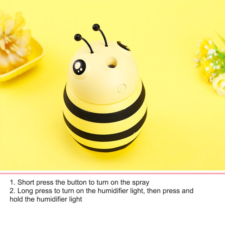 Bee Shape Silicone Portable Mute Desktop Air Humidifier with Night Light, Capacity: 300ml, DC 5V