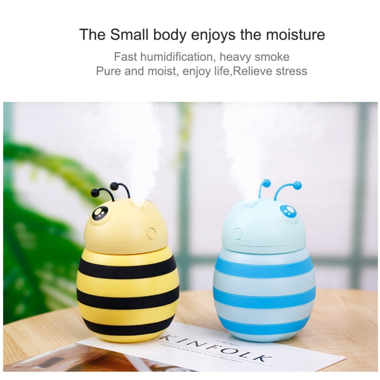 Bee Shape Silicone Portable Mute Desktop Air Humidifier with Night Light, Capacity: 300ml, DC 5V