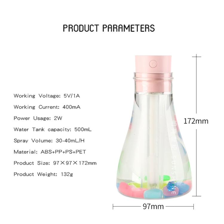 Wishing Bottle Shape Portable  Desktop Air Humidifier with Night Light, Capacity: 500ml, DC 5V