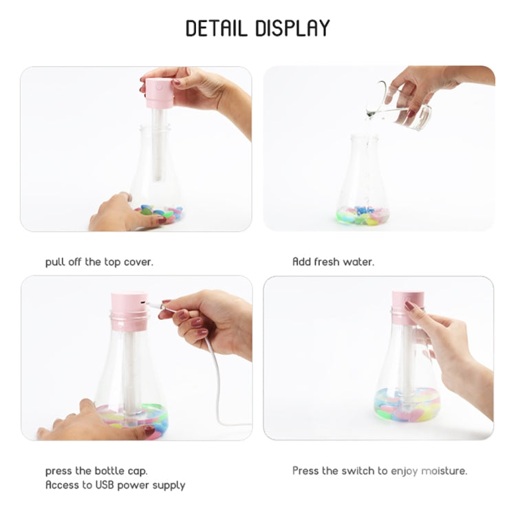 Wishing Bottle Shape Portable  Desktop Air Humidifier with Night Light, Capacity: 500ml, DC 5V