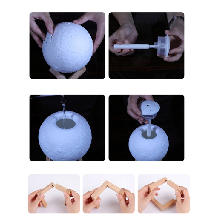 Lunar Lantern Portable Mute Desktop Air Humidifier with Night Light, Capacity: 880ml