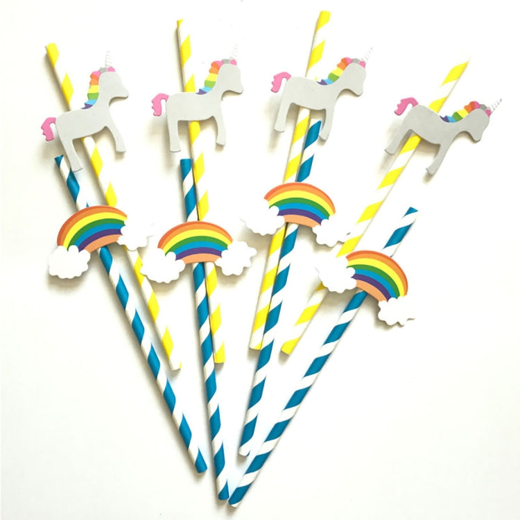 40 PCS 3D Trojans Cloud Paper Straws Birthday Wedding Party Decorations Cocktail Paper Straw