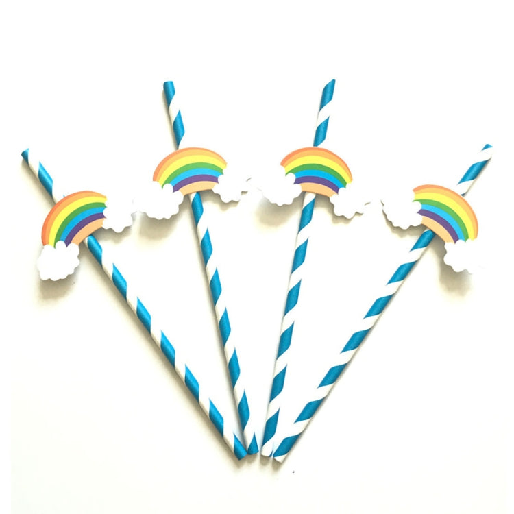 40 PCS 3D Trojans Cloud Paper Straws Birthday Wedding Party Decorations Cocktail Paper Straw
