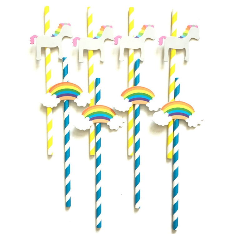 40 PCS 3D Trojans Cloud Paper Straws Birthday Wedding Party Decorations Cocktail Paper Straw