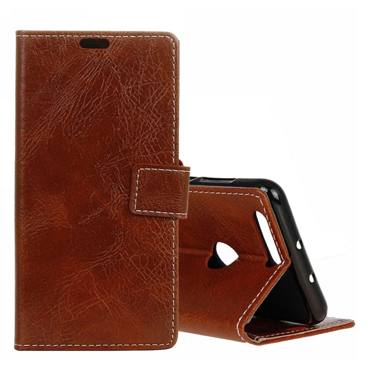 Retro Crazy Horse Texture Horizontal Flip Leather Case for Huawei Honor View 20, with Wallet & Holder & Card Slots & Photo Frame