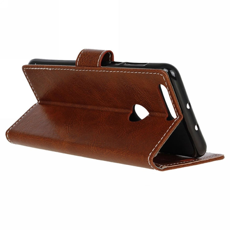 Retro Crazy Horse Texture Horizontal Flip Leather Case for Huawei Honor View 20, with Wallet & Holder & Card Slots & Photo Frame