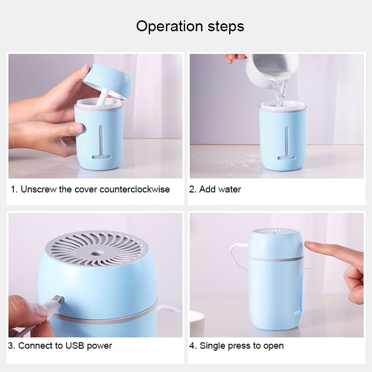 TOTUDESIGN FGHD-001 Whirly Series Water Bottle Shaped Portable Mute Desktop Air Humidifier with Night Light, Capacity: 280ml, DC 5V