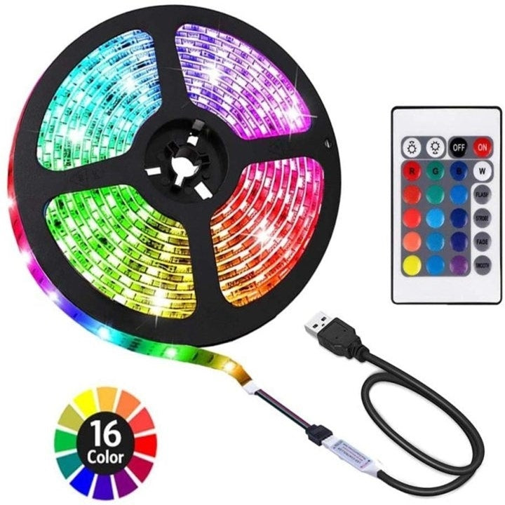 YWXLight 2m DIY Interior Decoration TV Backlight USB LED Strip Light with 24-keys Remote Control, DC 5V