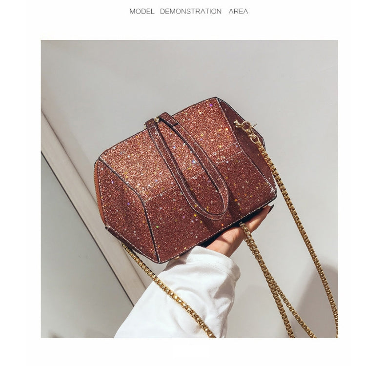 Fashionable Blink PU Leather Small Square Bag Messenger Bag Single Shoulder Bag Women's Bag (Brown)